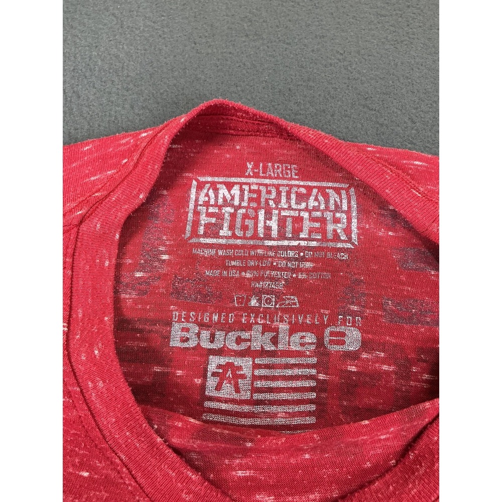 American Fighter Shirts Mens XL Red Graphic Crew Neck Tagless Slim Fit Athletics - Picture 2 of 9
